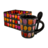 Memoriez Espresso mug with spoon in gift boxes - Tulips - Black