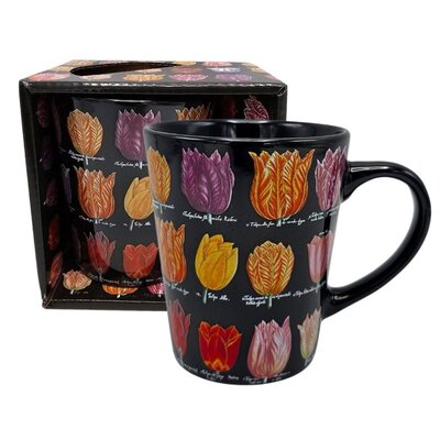 Typisch Hollands Large Holland mug - in gift box - Tulips - Black
