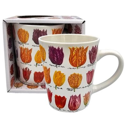 Typisch Hollands Große Holland-Tasse – in Geschenkbox – Tulpen – Weiß