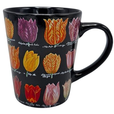 Typisch Hollands Große Holland-Tasse – in Geschenkbox – Tulpen – Schwarz