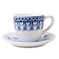 Heinen Delftware Cup and saucer - Porcelain - Delft blue - Peacock (espresso)