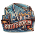 Typisch Hollands Magnet Rotterdam - Würfelhäuser - Erasmusbrücke und Euromast