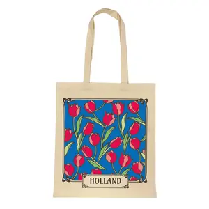 Typisch Hollands Baumwolltasche mit Tulpenmotiven, mehrfarbig, Holland