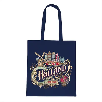 Typisch Hollands Bag cotton ornaments Holland blue (mill)