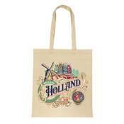 Matix Tas katoen ornaments Holland wit (molen)