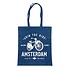 Typisch Hollands Bag Denim cotton blue bicycle - join the ride