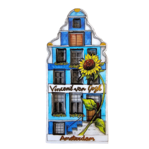 Typisch Hollands Magneet gevelhuisje - Vincent van Gogh - Zonnebloemen