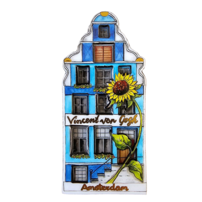 Typisch Hollands Magneet gevelhuisje - Vincent van Gogh - Zonnebloemen