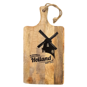 Typisch Hollands Käsebrett Windmühle schwarz - Holz