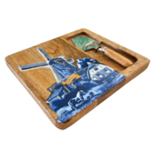 Typisch Hollands Cheese board with cheese slicer - Holland Wood-Epoxy