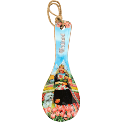 Typisch Hollands Lepel XL Tulpenmeisje kleur - Hout-Epoxy