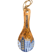 Typisch Hollands Lepel XL Gevelhuisje blauw-wit - Hout-Epoxy