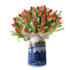 Heinen Delftware Stilvolle Vase 30 cm – Milchkanne – Grachtenhäuser und Vögel
