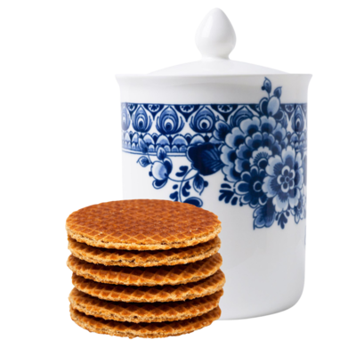 Heinen Delfts blauw Voorraadpot Delfts blauw groot - 17 cm.