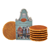 Typisch Hollands Syrup waffles in Gevelhuisje (house box) full-color