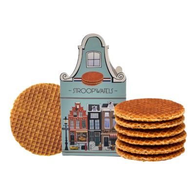 Typisch Hollands Stroopwafels in Gevelhuisje (huisje-doosje) full-color