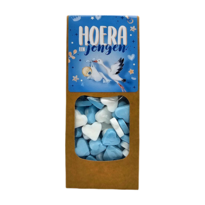 Typisch Hollands Hooray a Boy - Candy Hearts - blue-white.