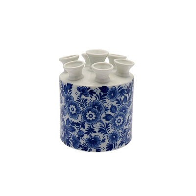 Heinen Delftware Delfter blaue Tulpenvase gerade - Blumenmotiv