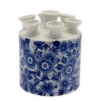 Heinen Delftware Delfter blaue Tulpenvase gerade - Blumenmotiv (Zylinder)