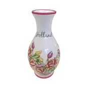 Typisch Hollands Belly vase Pink-Red flower decor 13cm