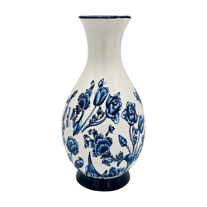 Typisch Hollands Buikvaasje Delfts blauw bloemendecor 13 cm