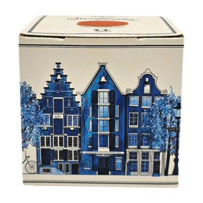 Typisch Hollands Stroopwafels in Gevelhuisje (huisje-doosje) Delfts blauw