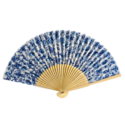 Typisch Hollands Hand fan - Delft blue - Tulip decor