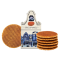 Typisch Hollands Stroopwafels in Gevelhuisje (huisje-doosje) Delfts blauw