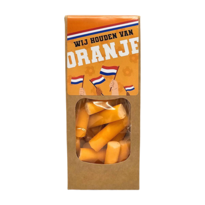 Typisch Hollands Holländische Süßigkeiten - Orangefarbene Schachtel - Orangefarbene Orangenstäbchen