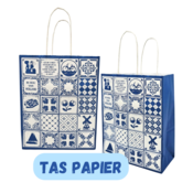 Typisch Hollands Delft Blue Paper Gift Bag - Medium