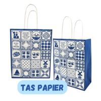 Typisch Hollands Delft Blue Paper Gift Bag - Medium