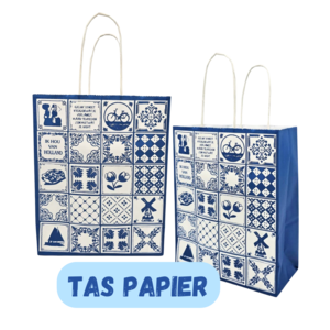 Typisch Hollands Delft Blue Paper Gift Bag - Medium