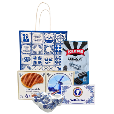 Typisch Hollands Holland gift bag - Delft blue (cookie and candy)