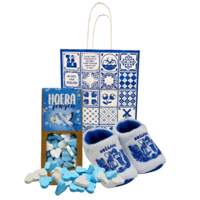 typisch-hollands-geschenkpakket Baby gift package (0-6 months) - Holland - Delft blue