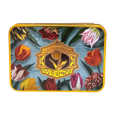 Typisch Hollands Tin of gingerbread rectangle Green - Pretty Tulips