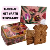 Matix Rechteckige rosa Spekula-Dose – Hübsche Tulpen