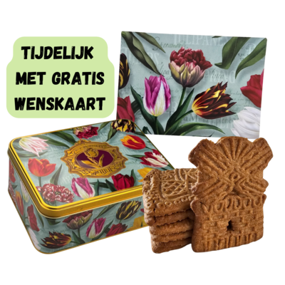 Typisch Hollands Lebkuchendose, rechteckig, Grün – Hübsche Tulpen