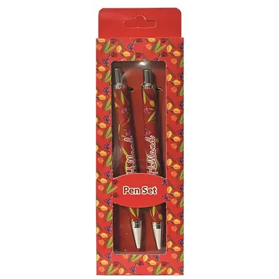 Typisch Hollands Holland - Pen set - Tulip decoration in gift box - Red