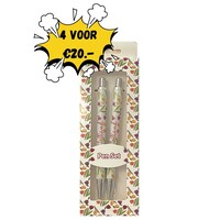 Typisch Hollands Holland - Pennenset  met Tulpendecoratie in geschenkdoosje - Wit