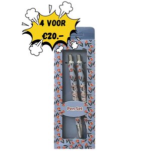 Typisch Hollands Holland - Stiftset mit Tulpendekoration in Geschenkbox - Blau
