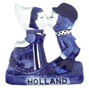 Typisch Hollands Magnet Holland - Küssendes Paar - Delfter Blau