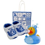 www.typisch-hollands-geschenkpakket.nl Baby geschenkenpakket (0-6 maanden)- Holland - met badeend