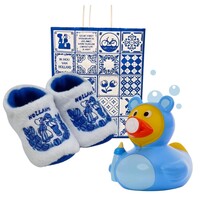 typisch-hollands-geschenkpakket Baby-Geschenkpaket (0-6 Monate) - Holland - mit Badeente