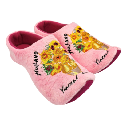 Typisch Hollands Clog slippers Pink - Sunflowers - Vincent van Gogh