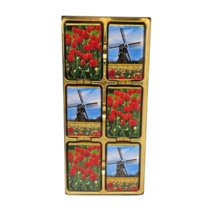 Typisch Hollands Schokolade - Holland - Mühle und Tulpen - in Luxus-Schiebebox