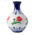 Heinen Delftware Belly vase Delft blue floral pattern and orange tulips 19cm