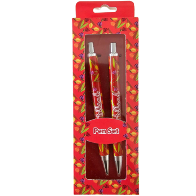 Typisch Hollands Holland - Pen set - Tulip decoration in gift box - Red