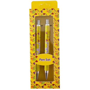 TTD Gifts Holland - Pen set with Tulip decoration in gift box - Yellow