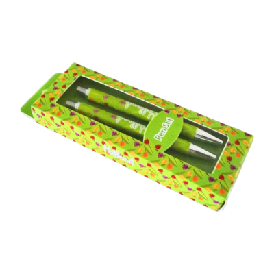 Typisch Hollands Holland - Pen set - Tulip decoration in gift box - Green