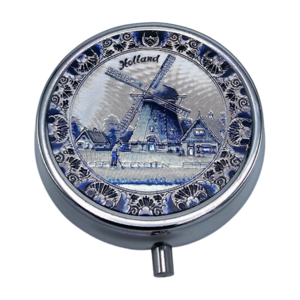 Matix Pillendose Holland Delft Blue - Silberfarben